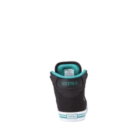 Supra Kids VAIDER Black/Teal/white High Top Shoes | CA-17447